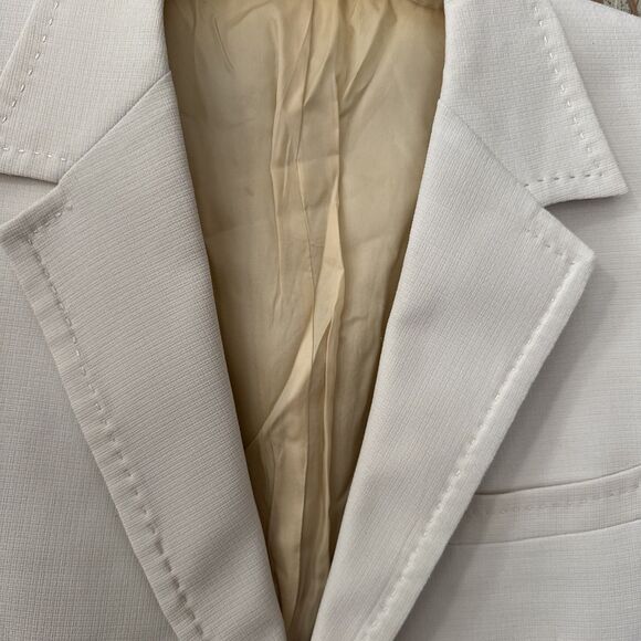 Vtg 60s Mens Kingsridge 42R Cream USA Fort Worth Made Sport Coat Suit Jacket - Picture 2 of 14